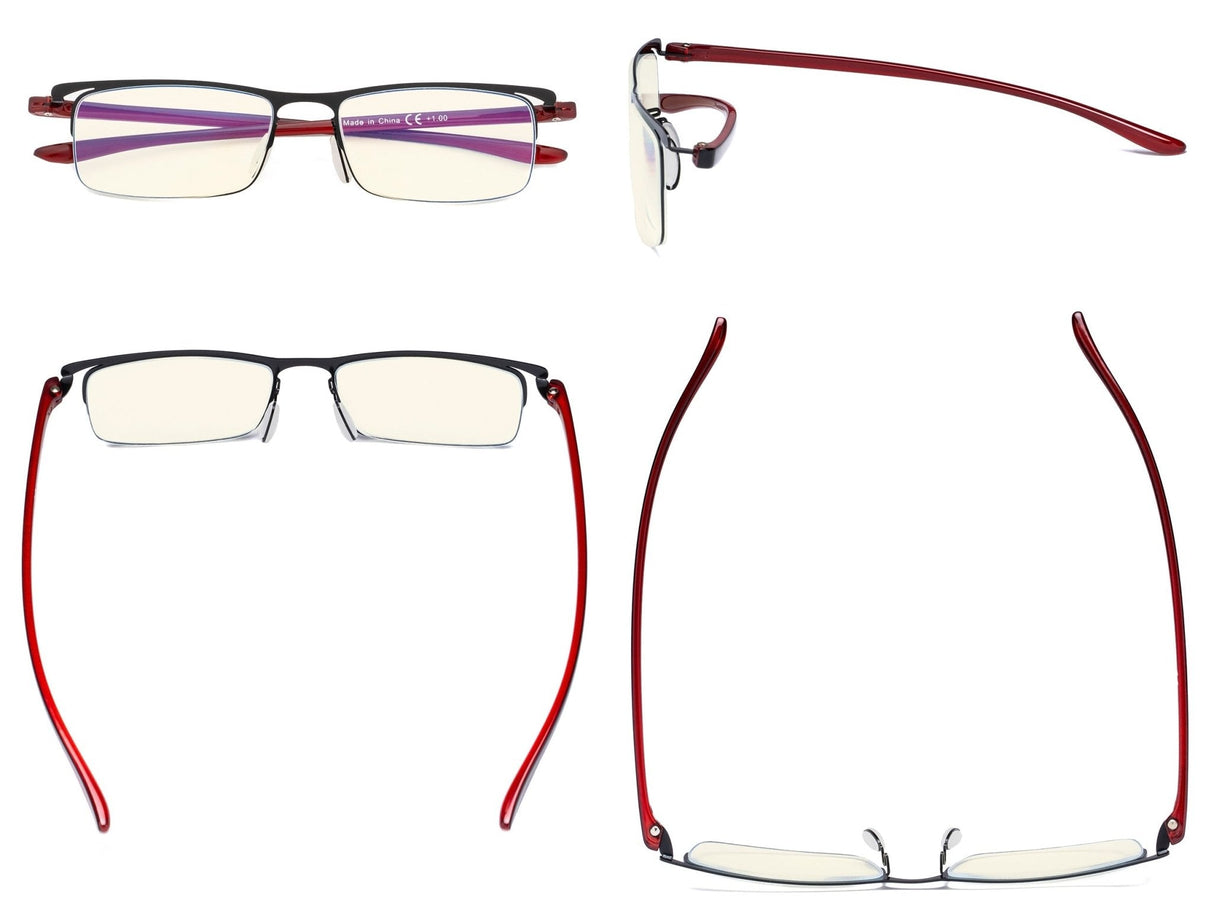 3 Pack Half-rim Blue Light Blocking Reading Glasses UVR12625 from eyekeeper.com