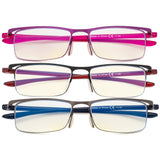 3 Pack Half-rim Blue Light Blocking Reading Glasses UVR12625 from eyekeeper.com