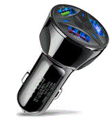 3 Port Fast LED Car Charger + 3 in 1 Cable Combo Black from PremiumBrandGoods