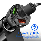 3 Port Fast LED Car Charger + 3 in 1 Cable Combo Black from PremiumBrandGoods