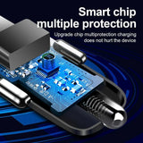 3 Port Fast LED White Car Charger + 3 in 1 Cable Combo Blue from PremiumBrandGoods
