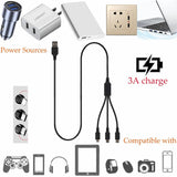 3 port LED Display High Speed Wall Charger Black + 3 in 1 Cable Combo from PremiumBrandGoods