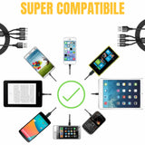 3 port LED Display High Speed Wall Charger Black + 3 in 1 Cable Combo from PremiumBrandGoods