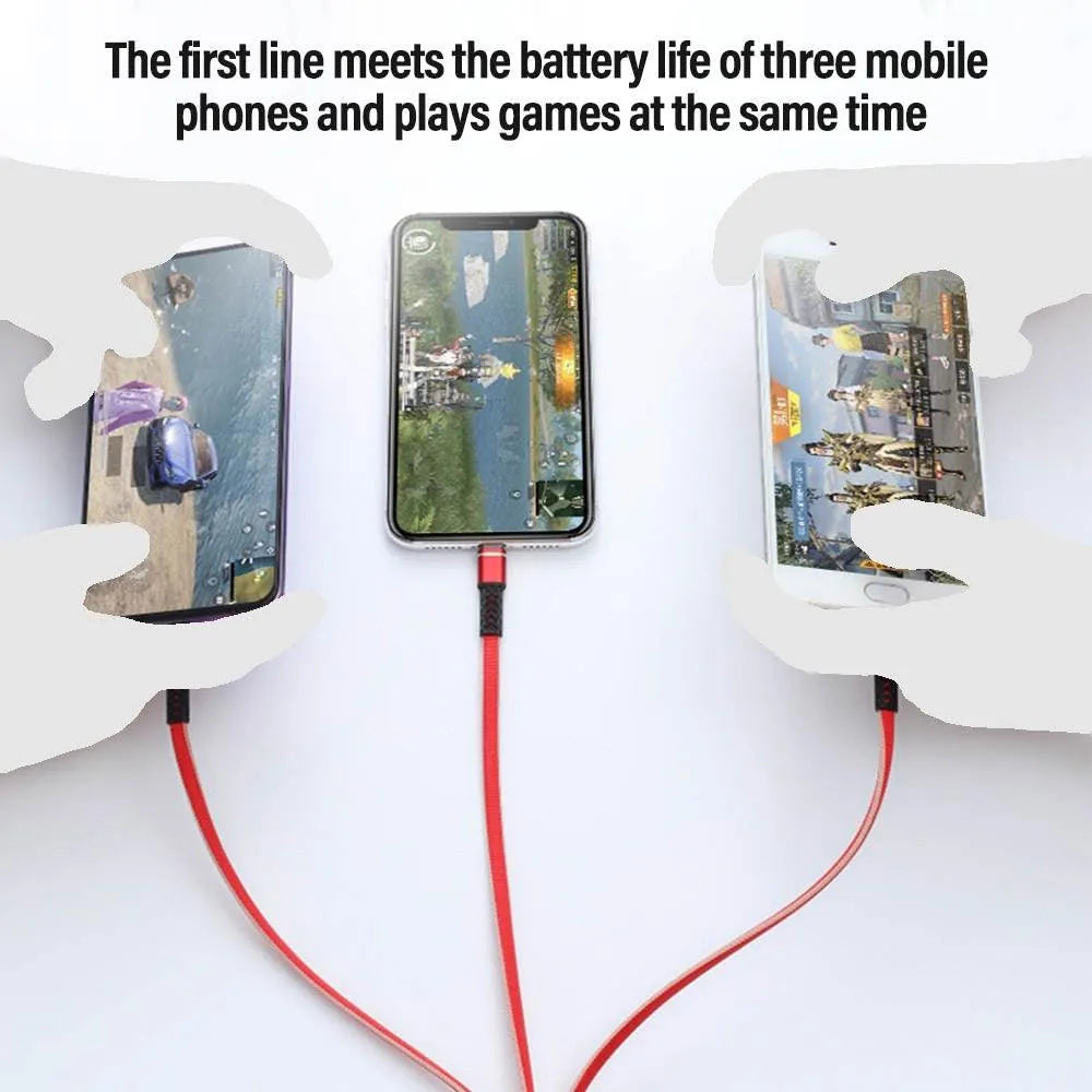 3 port LED Display Wall Charger  and 3 in 1 Cable Bundle Gold from PremiumBrandGoods