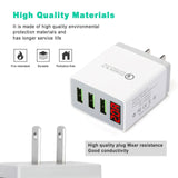 3 Port LED Fast Quick Charge QC 3.0 USB Hub Display Wall Charger Adapter US Plug from PremiumBrandGoods