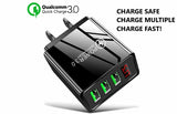3 Port LED Fast Quick Charge QC 3.0 USB Hub Display Wall Charger Adapter US Plug from PremiumBrandGoods