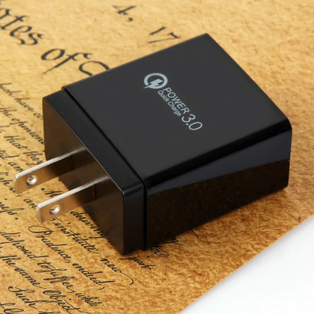 3 Port LED Fast Quick Charge QC 3.0 USB Hub Display Wall Charger Adapter US Plug from PremiumBrandGoods