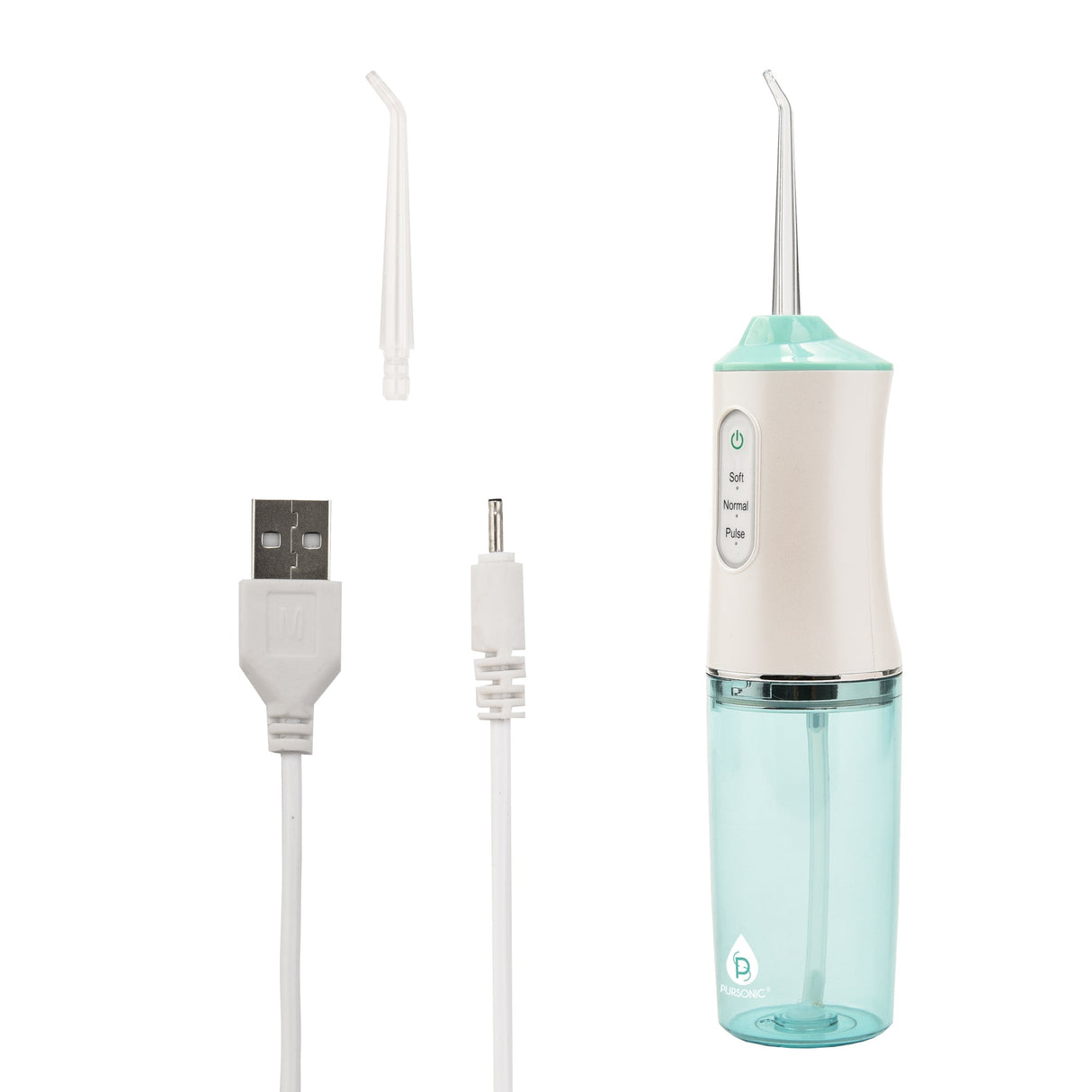 USB Rechargeable Water Flosser Helps Remove Plaque & Dilute Harmful Toxins from Pursonic