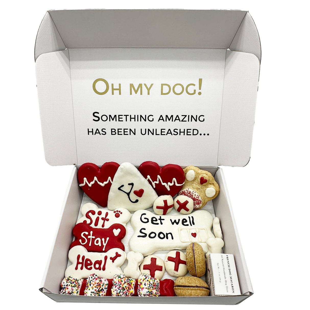 Get Well Soon Themed Dog Treats Gift Box from Bonne et Filou