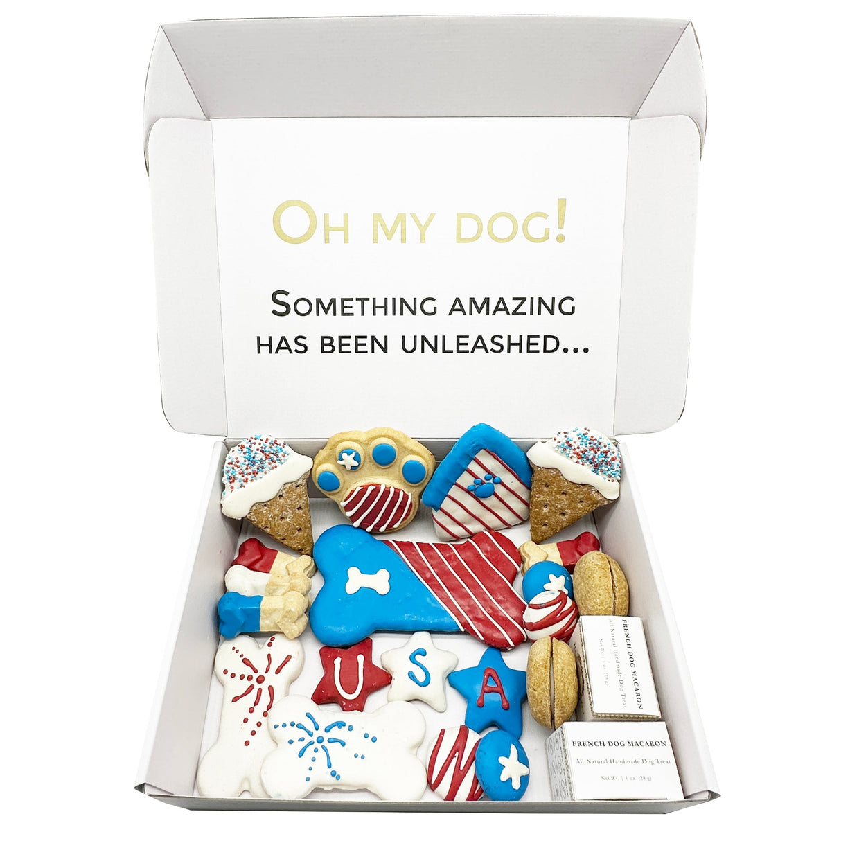 USA Themed Dog Treats Gift Box from Bonne et Filou