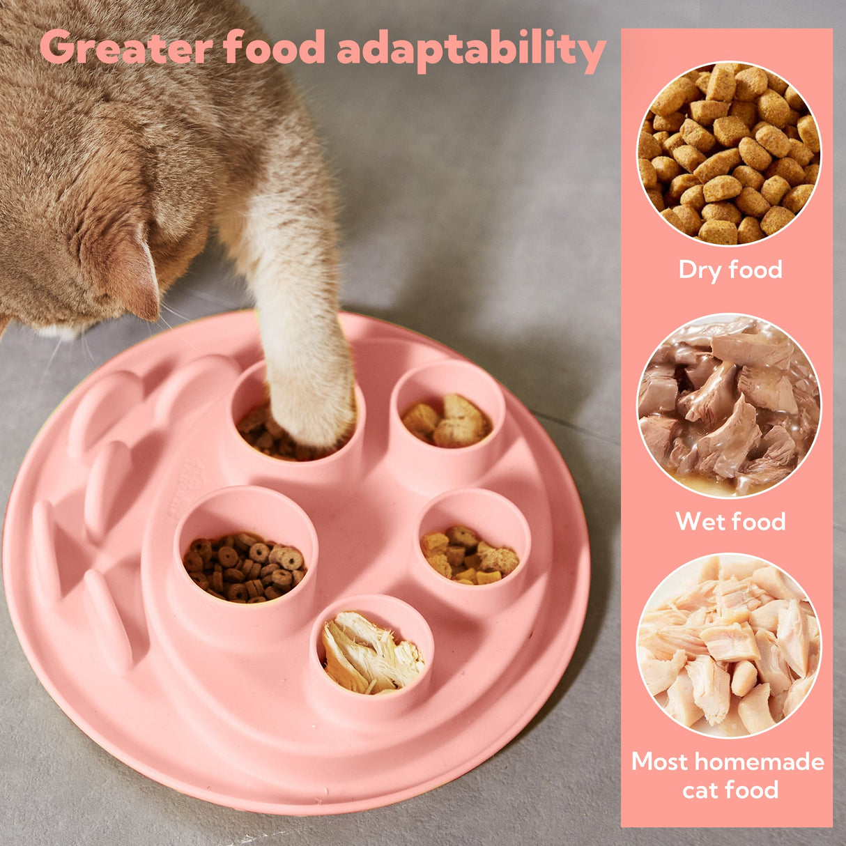Puzzle Digger - For Cat Hunting Instinct (Coral-Pink) From PuzzleFeeder - Slower than a slow feeder