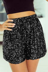 Oaklynn Sequin High Waist Casual Shorts from Threaded Pear