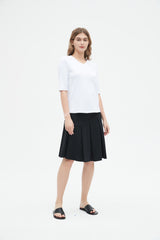 MM COTTON HALF PLEAT - BLACK from Mia Mod