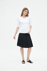 MM COTTON HALF PLEAT - BLACK from Mia Mod