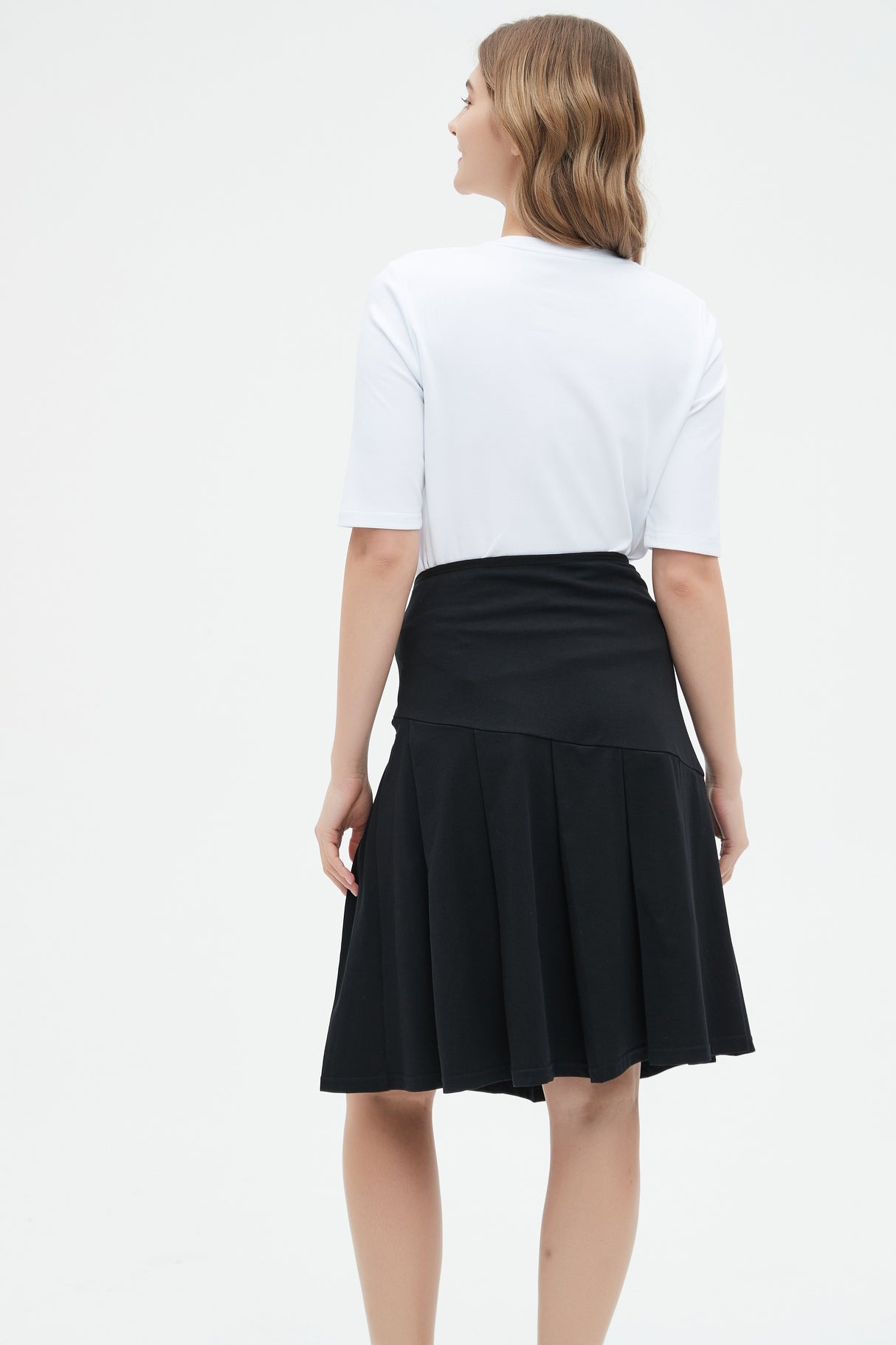 MM COTTON HALF PLEAT - BLACK from Mia Mod