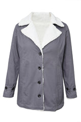 Casual Denim Coat with Plush Lining from MsDressly