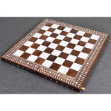 Golden Rosewood & Acrylic Ivory Inlaid Wooden Folding Chess board-45mm Square 18" From Royal Chess Mall