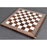 Golden Rosewood & Acrylic Ivory Inlaid Wooden Folding Chess board-45mm Square 18" From Royal Chess Mall