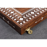 Golden Rosewood & Acrylic Ivory Inlaid Wooden Folding Chess board-45mm Square 18" From Royal Chess Mall