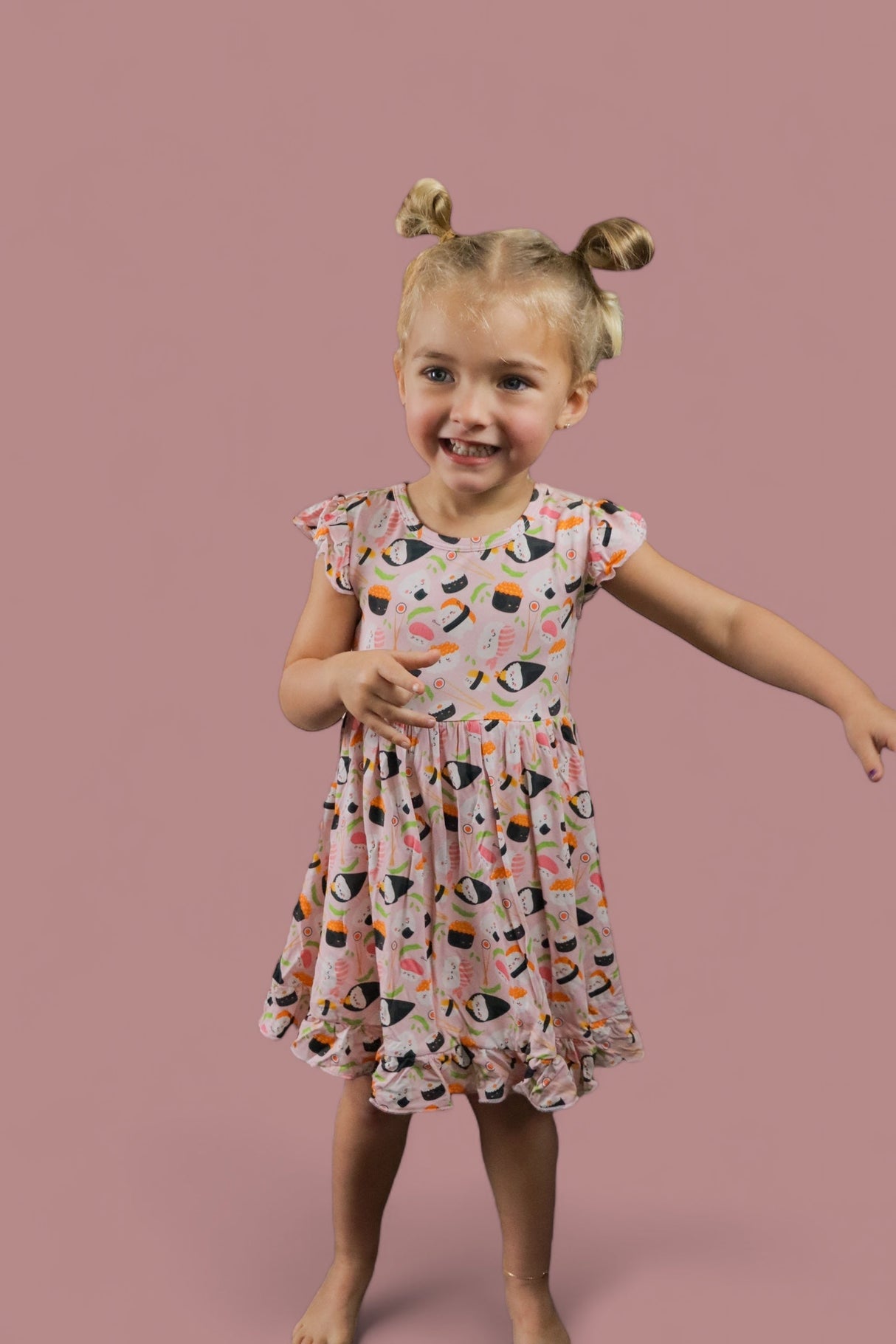 SWEET PEA SUSHI DREAM RUFFLE DRESS from DREAM BIG LITTLE CO
