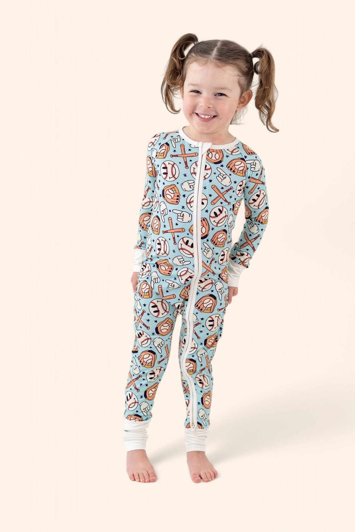 BASEBALL SMILEY DREAM ROMPER from DREAM BIG LITTLE CO