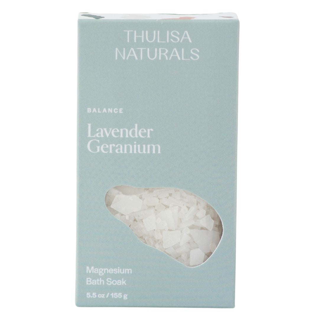 Calming Lavender Geranium Magnesium Bath Soak from Thulisa Naturals