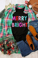 Black Colorful MERRY and BRIGHT Graphic Sweatshirt from MsDressly