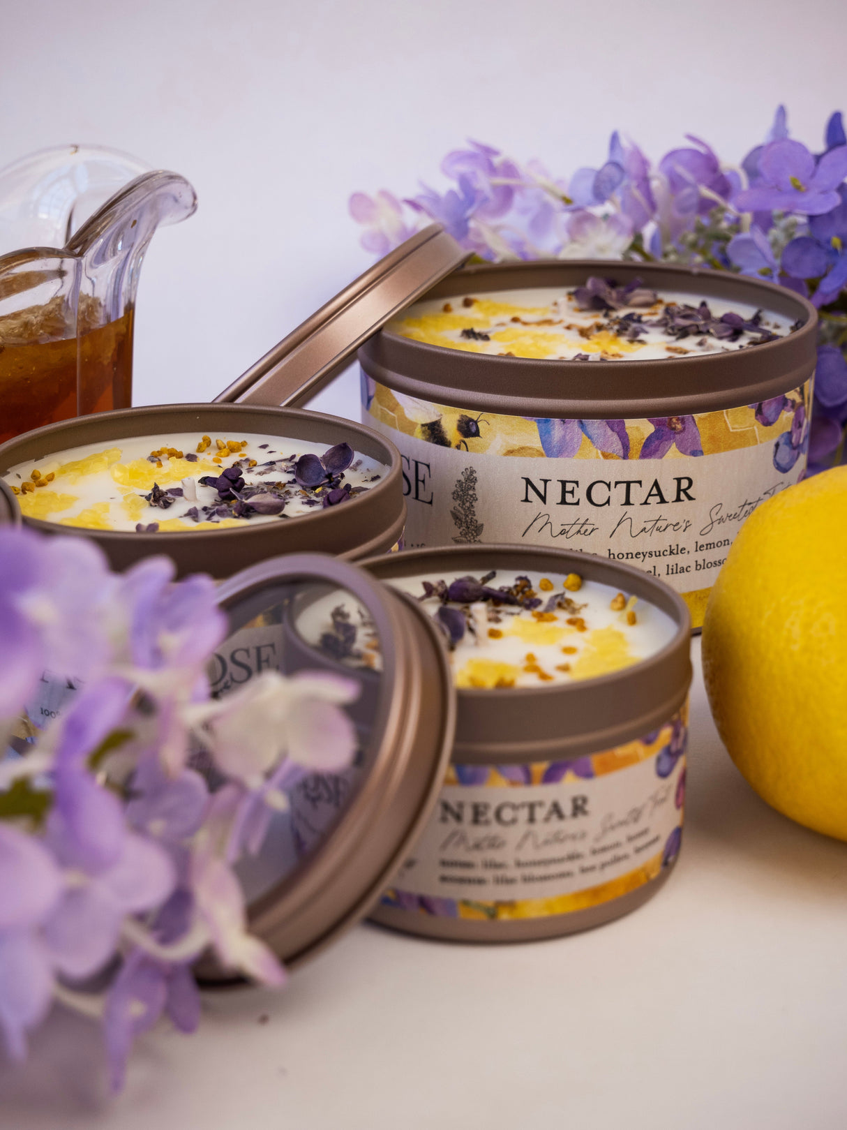 NECTAR Lilac Lemon Honey Candle from Ash & Rose