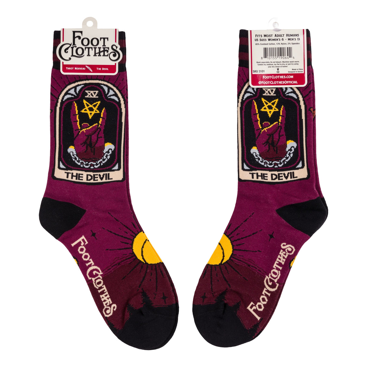 The Devil Tarot Nouveau Crew Socks from FootClothes