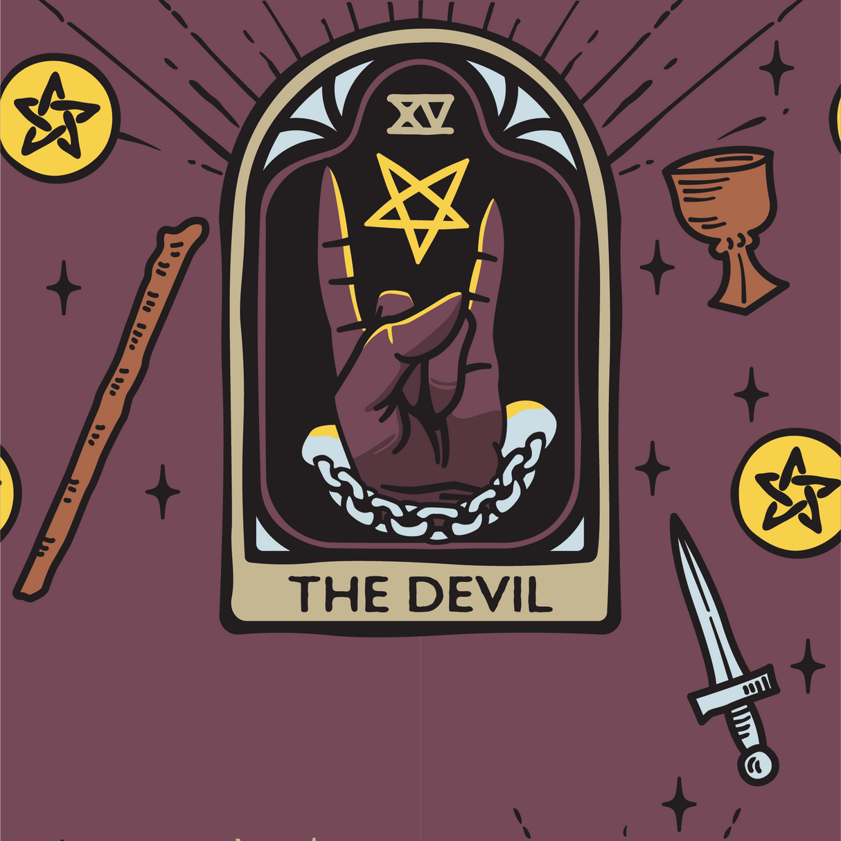 The Devil Tarot Nouveau Crew Socks from FootClothes