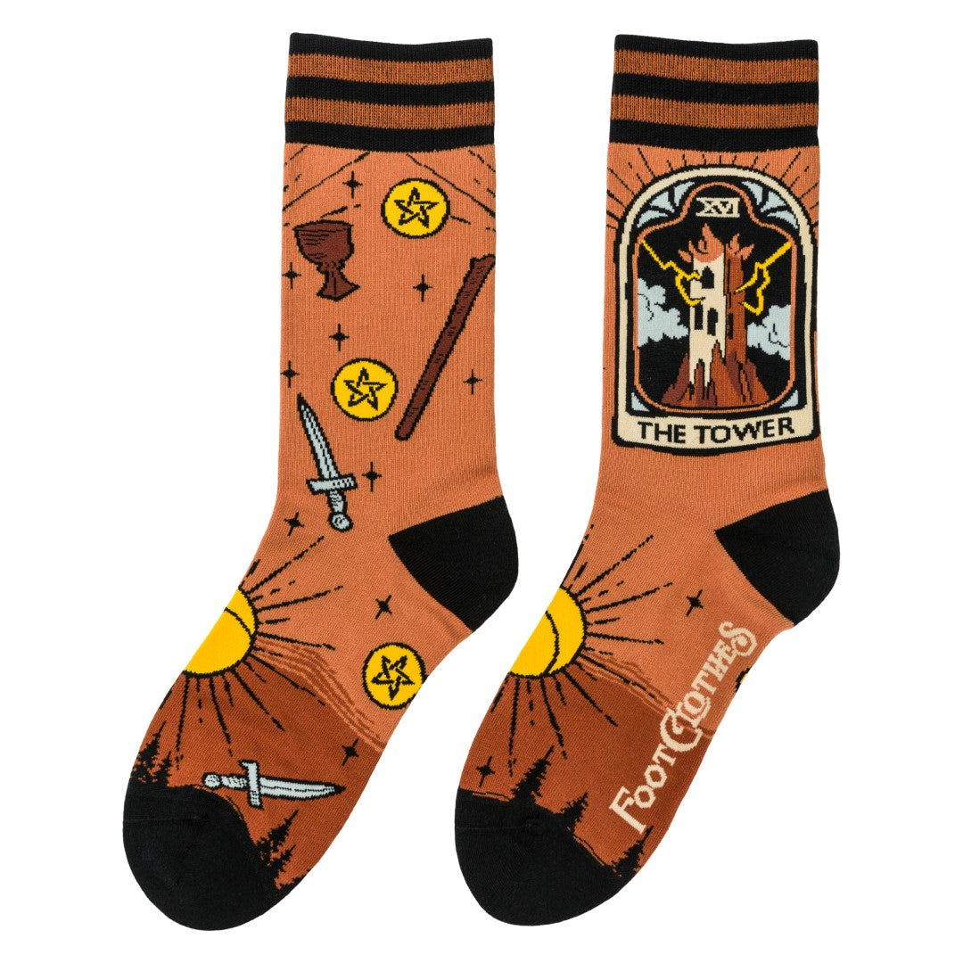 The Tower Tarot Nouveau Crew Socks from FootClothes