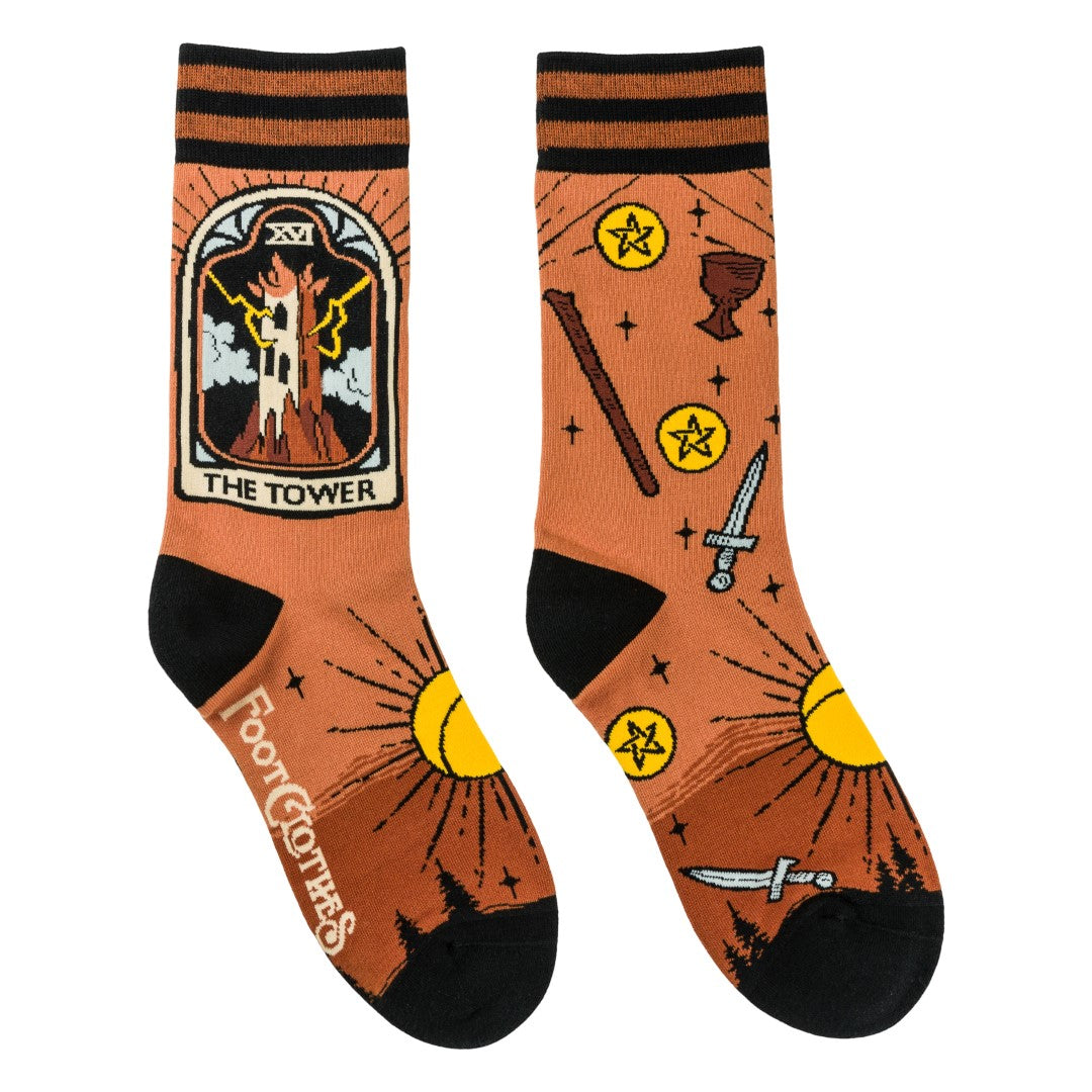 The Tower Tarot Nouveau Crew Socks from FootClothes