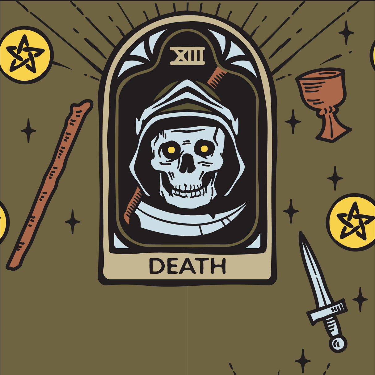 Death Tarot Nouveau Crew Socks from FootClothes