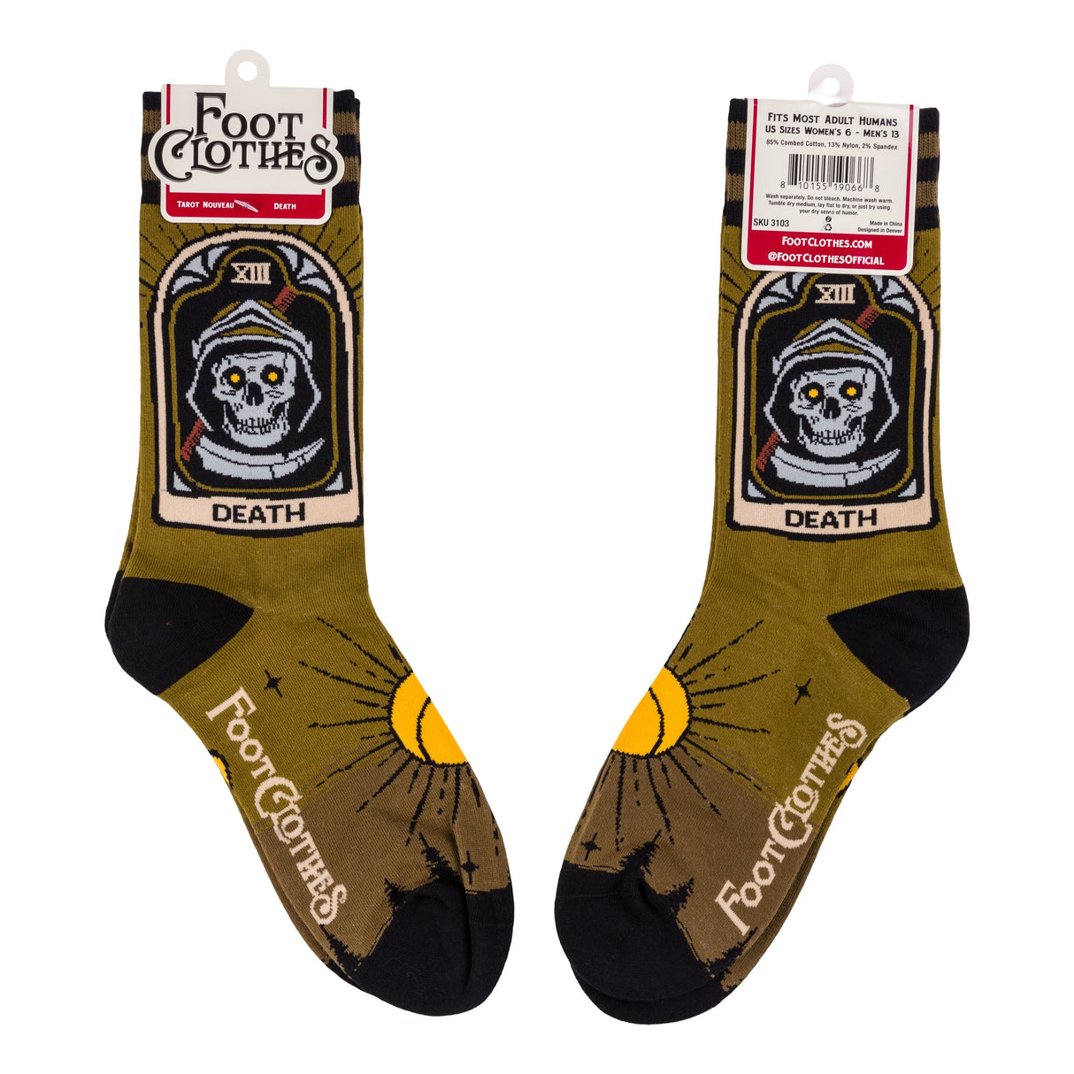 Death Tarot Nouveau Crew Socks from FootClothes