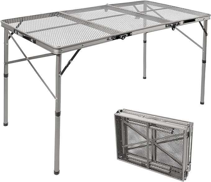 Folding Grill Table for Outside with Adjustable Height Legs From Redcamp