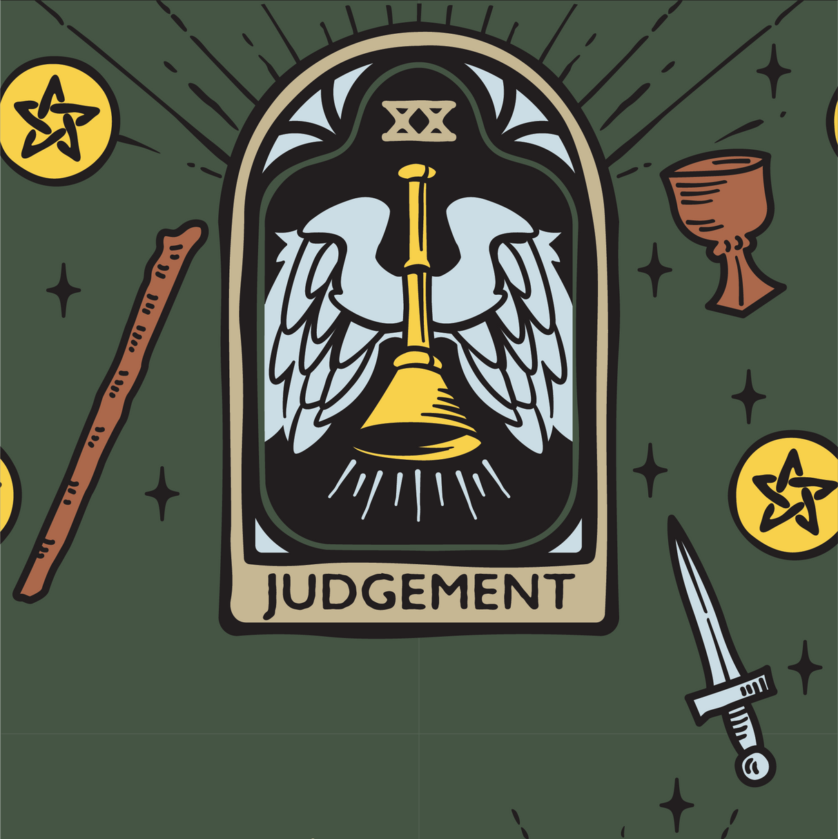 Judgement Tarot Nouveau Crew Socks from FootClothes