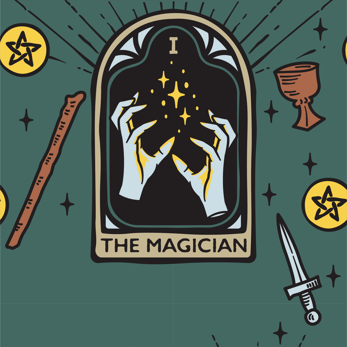 The Magician Tarot Nouveau Crew Socks from FootClothes
