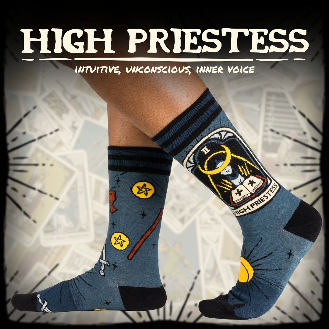 The High Priestess Tarot Nouveau Crew Socks from FootClothes