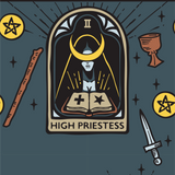 The High Priestess Tarot Nouveau Crew Socks from FootClothes
