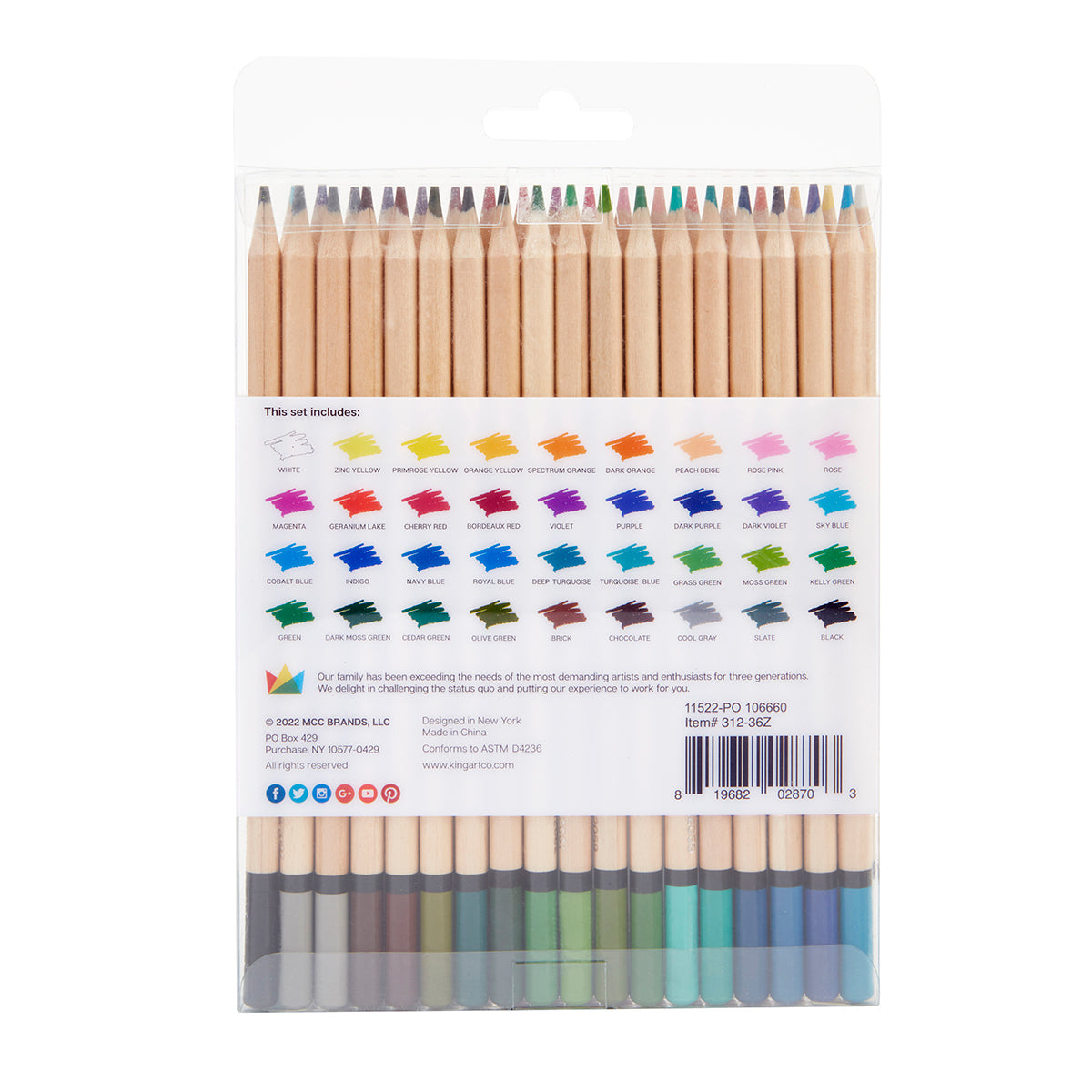 Colored Pencils 36 Colors from KINGART