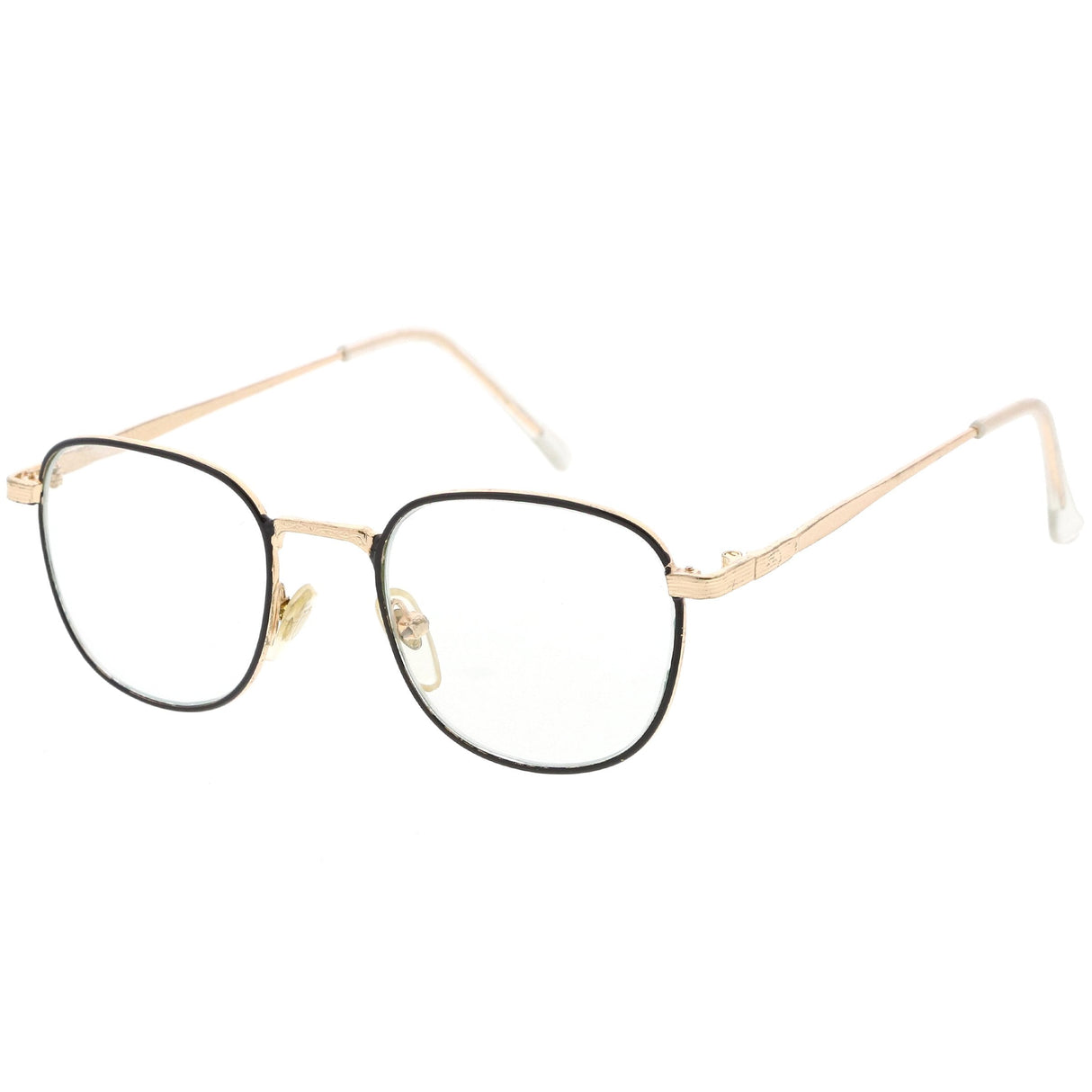 True Vintage Dapper Square Clear Lens Glasses C718 from zeroUV