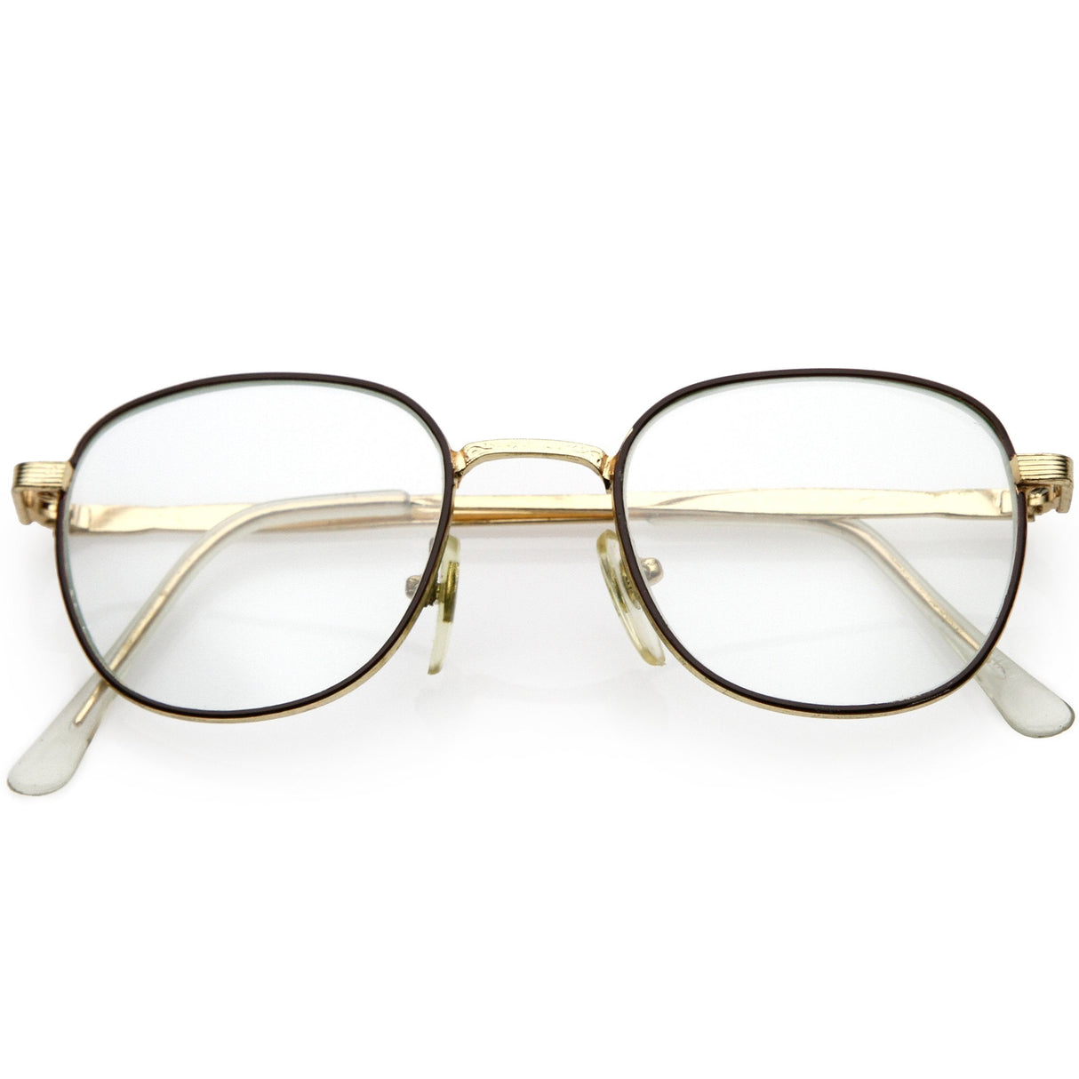 True Vintage Dapper Square Clear Lens Glasses C718 from zeroUV