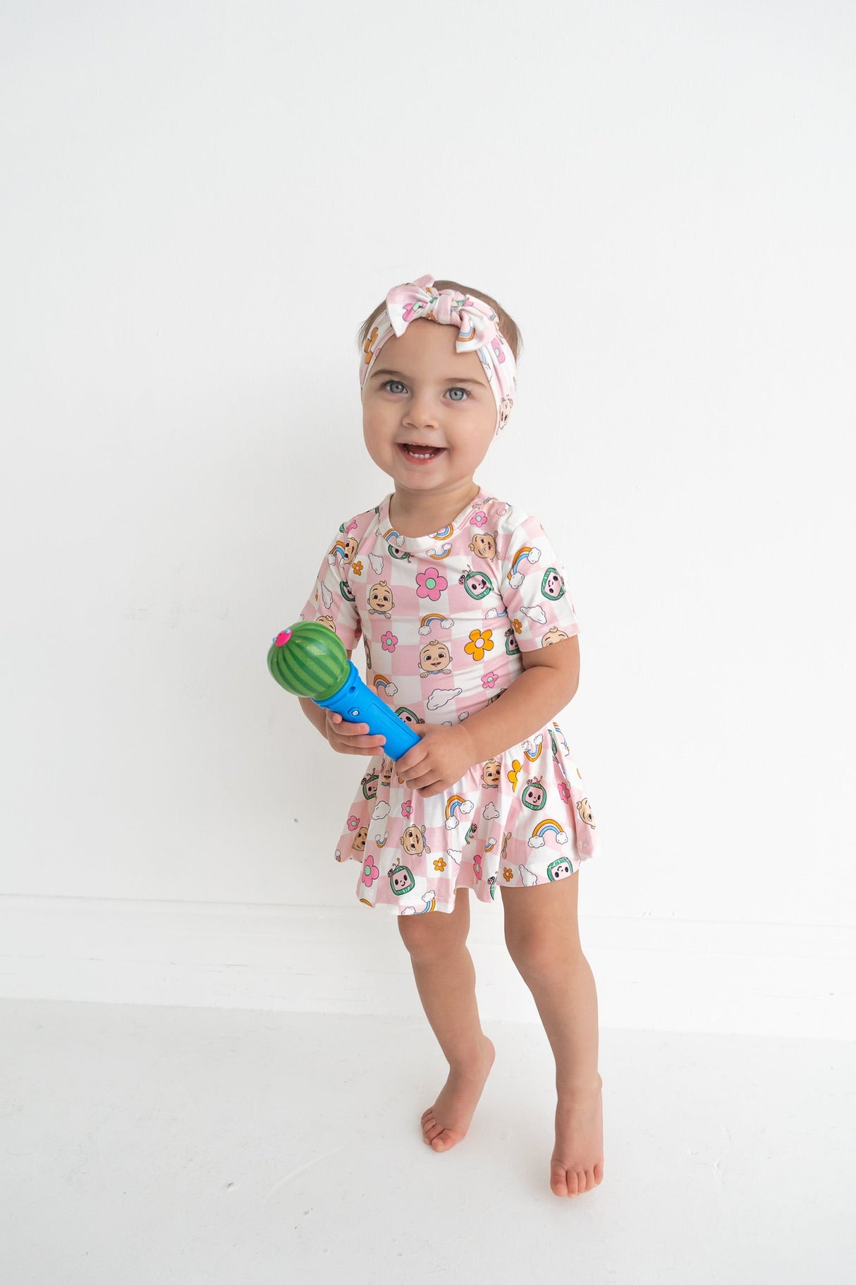 Dream Big Little Co x CoComelon JJ RAINBOW CHECKERS DREAM BOW from DREAM BIG LITTLE CO