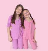 BELLA PINK RIB DREAM GIRL'S FLARE SET from DREAM BIG LITTLE CO