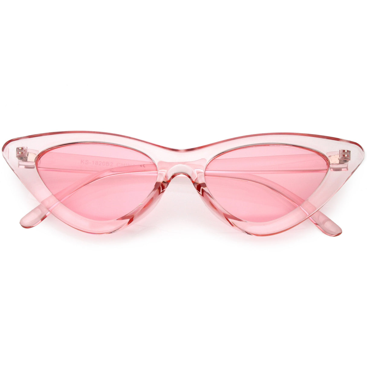 Women's Retro 1990's Narrow Flat Color Tone Lens Cat Eye Sunglasses C524 from zeroUV