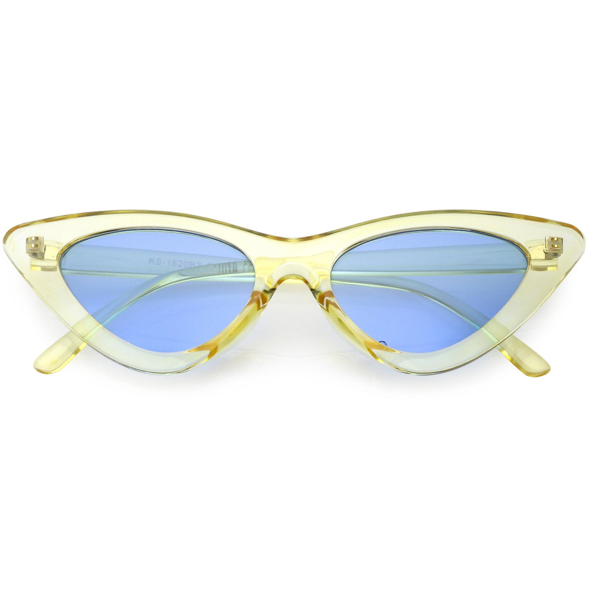 Women's Retro 1990's Narrow Flat Color Tone Lens Cat Eye Sunglasses C524 from zeroUV