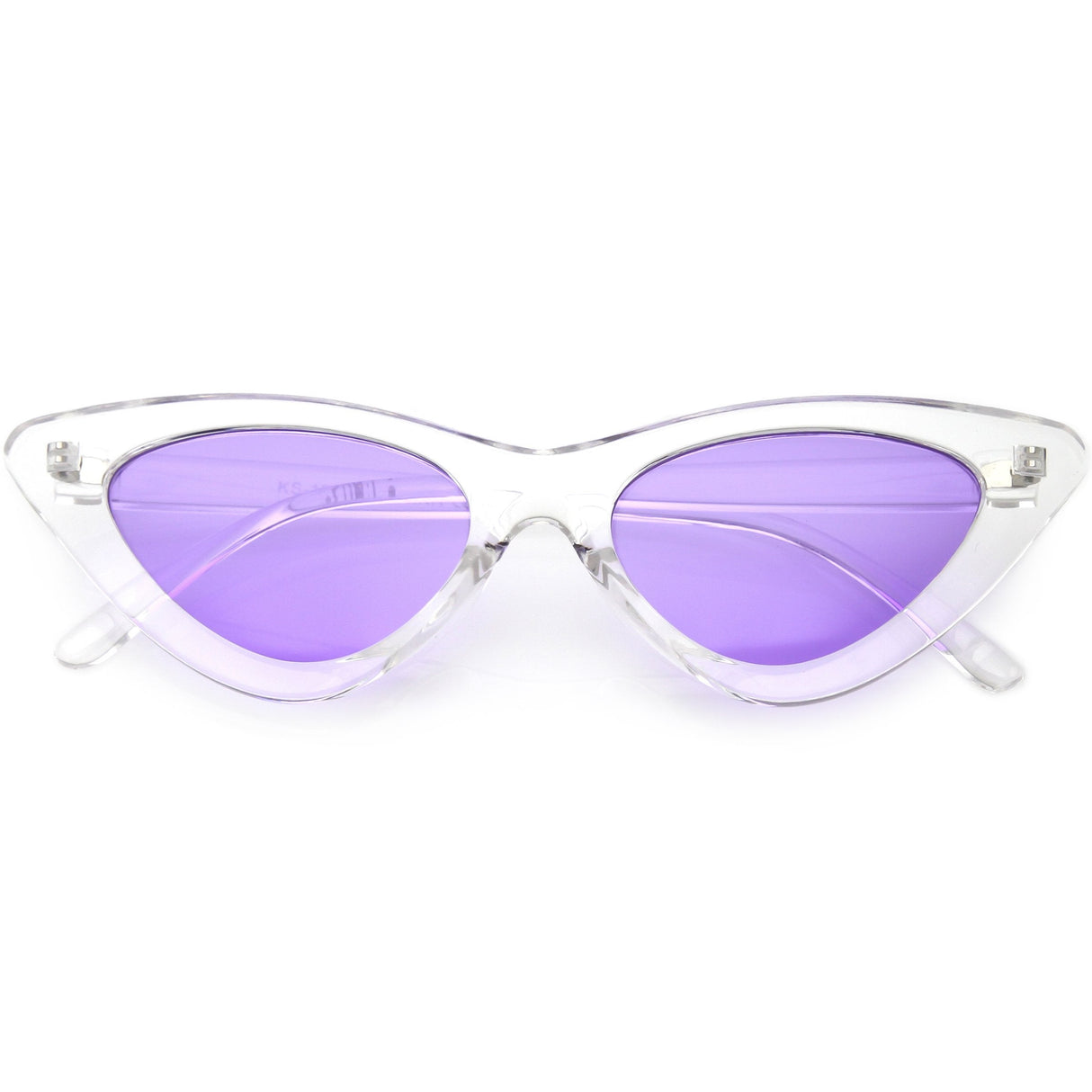 Women's Retro 1990's Narrow Flat Color Tone Lens Cat Eye Sunglasses C524 from zeroUV
