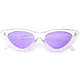 Women's Retro 1990's Narrow Flat Color Tone Lens Cat Eye Sunglasses C524 from zeroUV