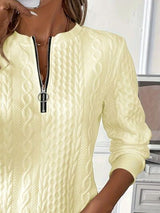 Texture Half Zip Long Sleeve Sweatshirt from Enfance-Heureuse