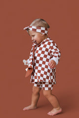 COPPER CHECKERS GIRL'S DREAM GOWN from DREAM BIG LITTLE CO
